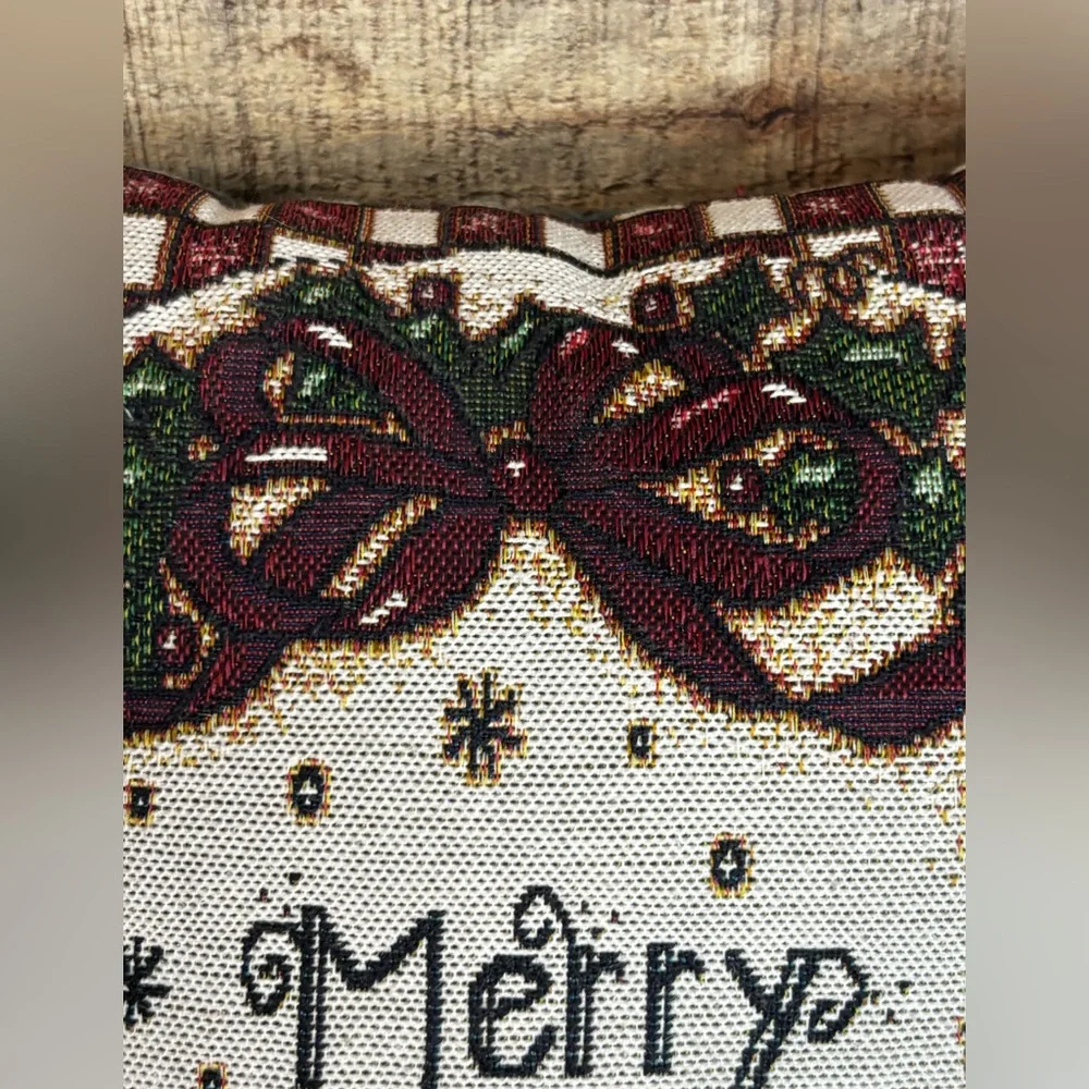 MERRY CHRISTMAS Throw Pillow Tapestry Joy Marie Decor 12
